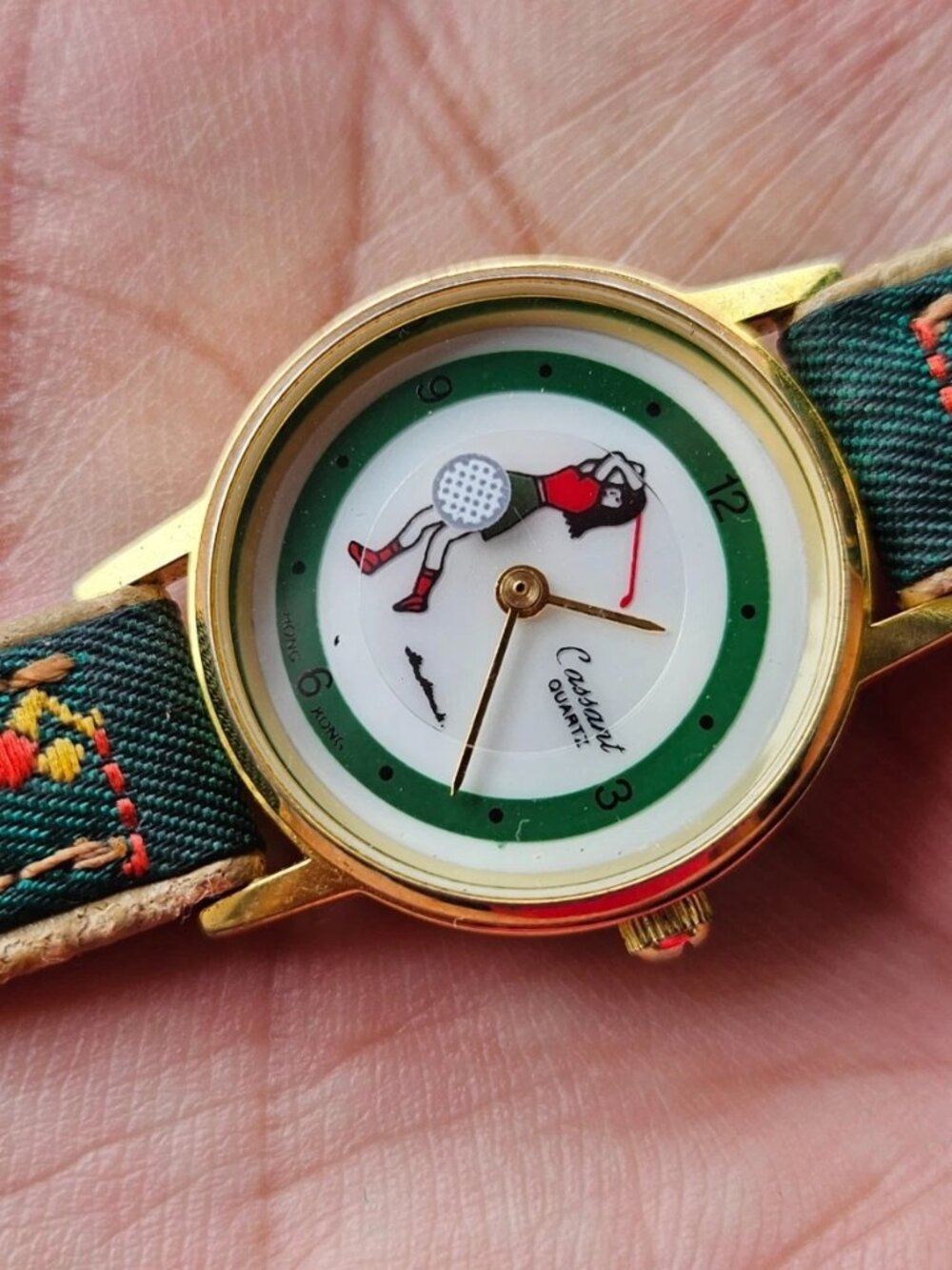 Vintage Cassant Quartz Wristwatch Ladies Golf Face Orbit Second Hand Watch - Picture 3 of 10